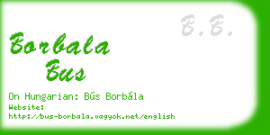 borbala bus business card